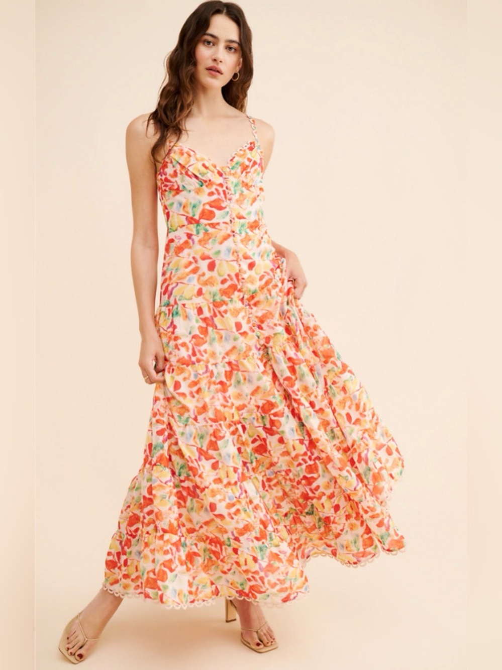 ASTR the Label Tazia Floral Maxi Dress in a red multi print - Picture 2 of 8